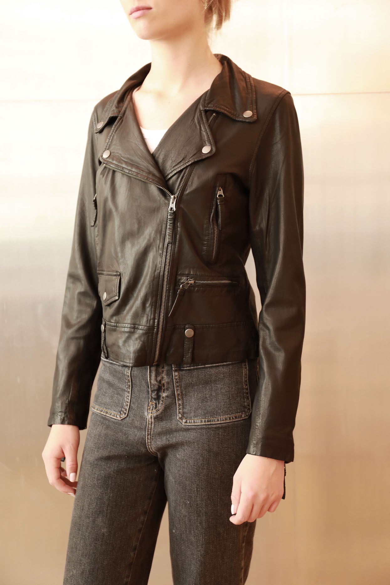 Grace Leather Biker Jacket